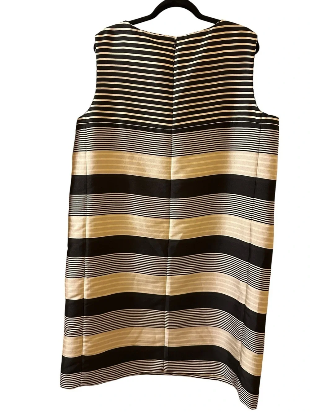 Lafayette 148 New York Black and gray Striped Sleeveless Shift Dress size XXL